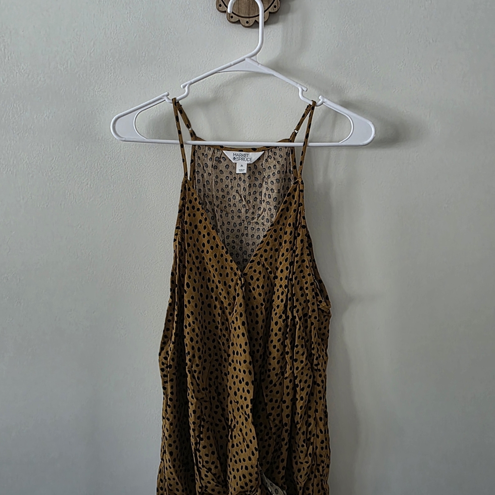 Market & Spruce Brown Polka Dot Camisole